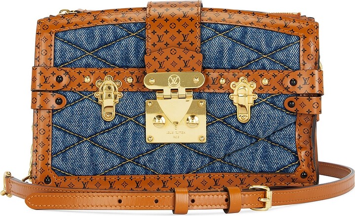 Louis Vuitton Malletage Trunk Clutch in Denim-Medium
