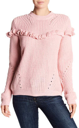 Cotton Emporium Ruffle Knit Pullover Sweater