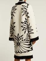 Thumbnail for your product : Märit Ilison - Palm Intarsia Tasselled Cotton Coat - Womens - White Multi