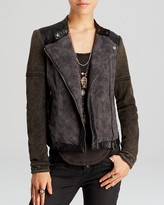 Thumbnail for your product : Free People Jacket - Rugged Pieced Faux Leather Trim Moto