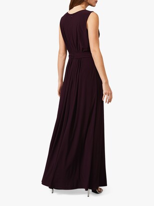 Phase Eight Althea Pleat Detail Maxi Dress, Berry