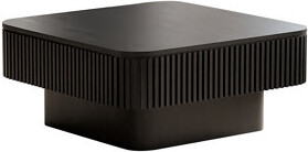 George Oliver 31.5'' Square Coffee Table With Storage Solid Wood Veneered Modern Coffee Table Accent Tea Table For Living Room Bedroom Apartment Or Office Black