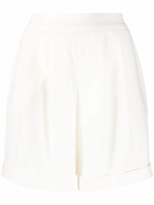 white high waisted tailored shorts