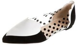 Thumbnail for your product : Isa Tapia Suede Leather Trim Embellishment D'Orsay Flats Black