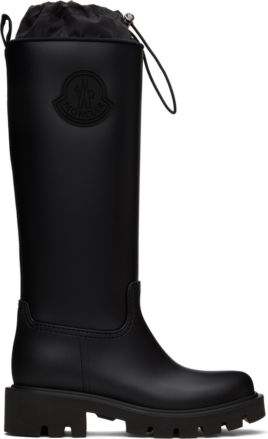 Moncler Black Kickstream High Rain Boots