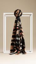 Thumbnail for your product : Burberry Graphic Overprint Check Cashmere Scarf