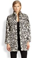 Thumbnail for your product : Haute Hippie Leopard-Print Rabbit Fur Coat