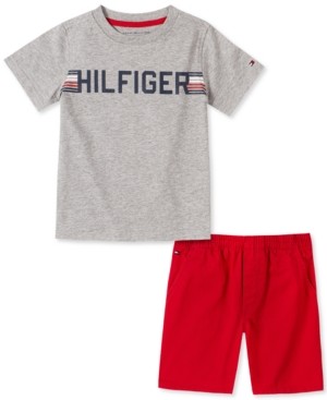 Tommy Hilfiger Baby Boys 2-Pc. Logo T-Shirt & Twill Shorts Set - ShopStyle