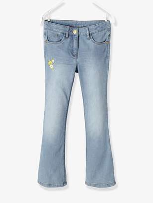 Girls' Embroidered Bootcut Jeans - blue light wasched