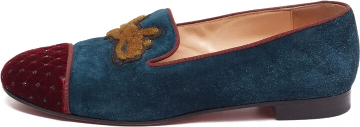 Christian Louboutin Pre-Owned Two-Tone Velvet Loafers