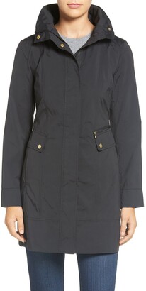 Cole Haan Back Bow Packable Hooded Raincoat