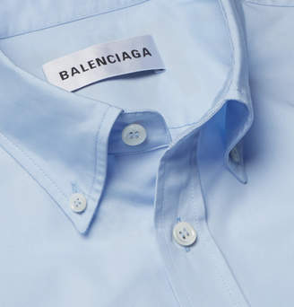 Balenciaga Oversized Printed Button-Down Collar Cotton-Poplin Shirt
