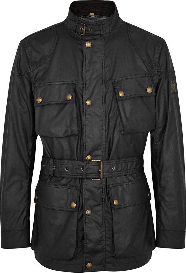Belstaff Trialmaster Black Waxed Cotton Jacket - ShopStyle