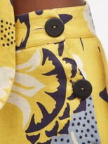 Thumbnail for your product : CALA DE LA CRUZ Vivian Floral-print Linen Midi Skirt - Yellow Print
