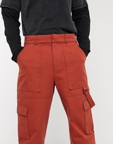 Thumbnail for your product : The Ragged Priest utility cargo trousers in rust