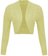 Thumbnail for your product : Thever Women Ladies Long Sleeve Knitted Metallic Lurex Shrug Cardigan Bolero Crop Top
