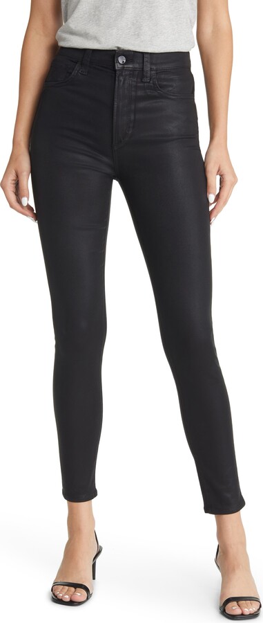 Womens Coated High Waisted Black Jeans | ShopStyle