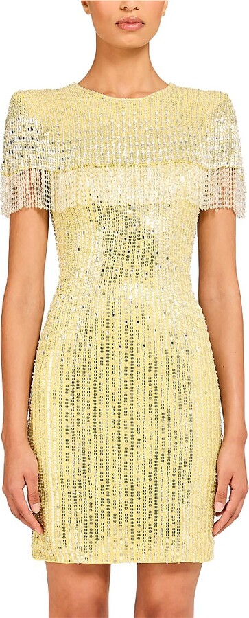 Jenny Packham Swish Sequin-Embellished Beaded Mini Dress