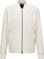 Thumbnail for your product : HUGO BOSS Slim-fit zip-up jacket in stretch seersucker fabric