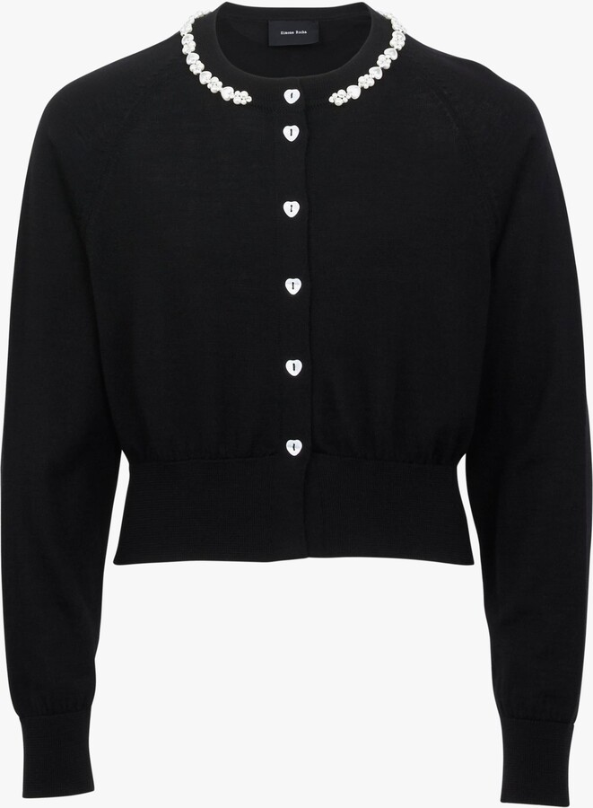 Simone Rocha Beaded Cropped Cardigan ShopStyle