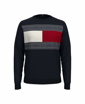 tommy hilfiger red white and blue sweater
