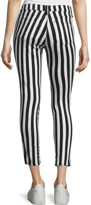 Rag & Bone Benton Bengal Stripe Capri Jeans, Black/White