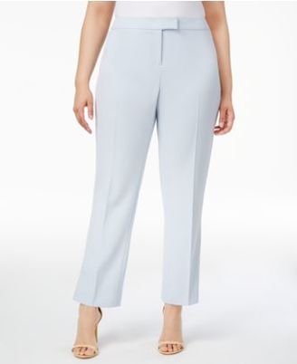 Anne Klein Plus Size Tab-Waist Pants