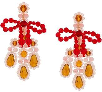 Simone Rocha beaded bow chandelier earrings