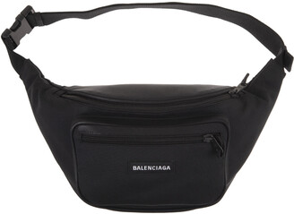Balenciaga Man Black Nylon Waist Bag With Logo - ShopStyle