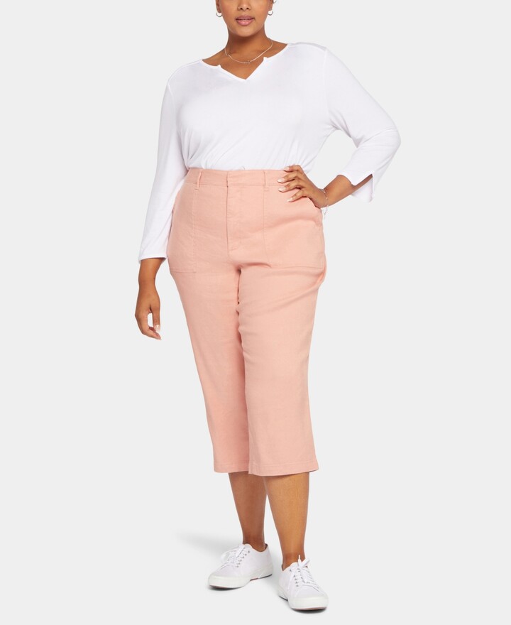 NYDJ Plus Size Linen-Blend Stretch Utility Pants