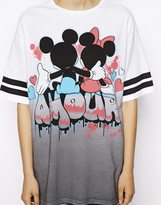 Thumbnail for your product : ASOS Tunic Top with Mickey and Minnie Amour Print