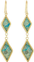 Thumbnail for your product : Pippa Small Gold Plated Silver Earrings with Chrysocolla Stones
