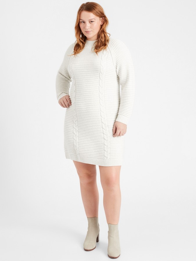 Banana Republic Cable-Knit Sweater Dress - ShopStyle
