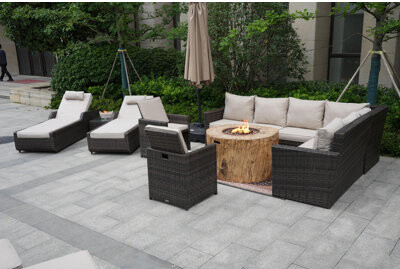 Caesar Wicker/Rattan 10 - Person Seating Group With Cushions