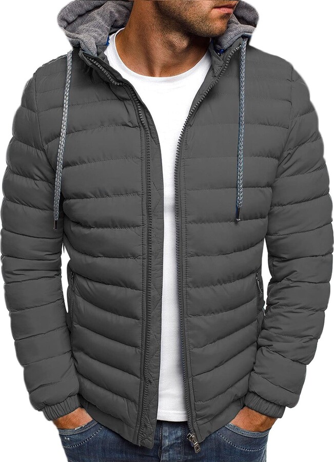 VESNIBA Down Winter Jacket Men's Hooded Puffer Jacket Quilted Lightweight  Down Jacket Insulated Winter Coat for Snow Ski - ShopStyle