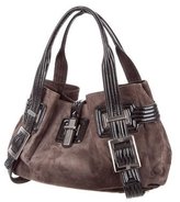 Thumbnail for your product : Roger Vivier Patent Leather-Trimmed Suede Tote
