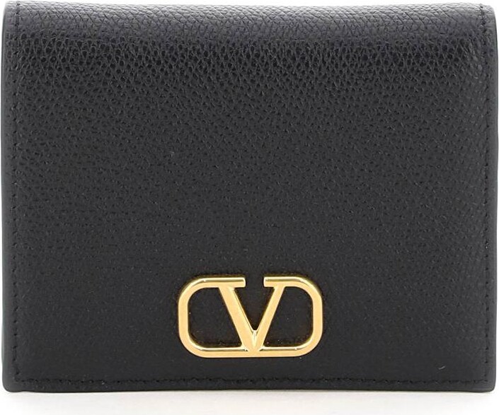Vlogo Signature Grainy Calfskin Wallet With Chain by Valentino