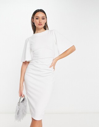 NaaNaa mini dress with bell sleeves in white - ShopStyle
