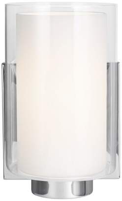 Feiss Murray Lighting Bergin One Light Wall Sconce Chrome White Opal Etched/Clear Glas