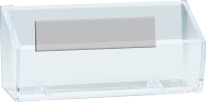 Azar Card Holder, 3.87" x 1.625", Horizontal, Desktop/Wall, Clear, Acrylic, 10/Pack (252018)