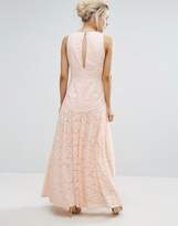 Thumbnail for your product : Little Mistress Petite Allover Lace Full Prom Maxi Dress