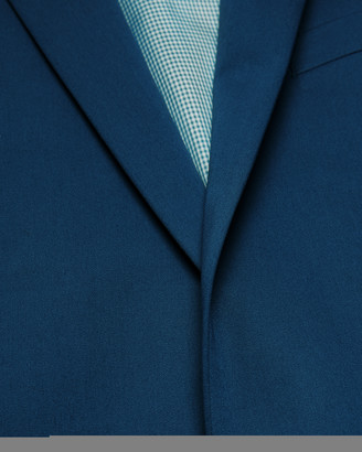 Express Extra Slim Blue Cotton Sateen Stretch Suit Jacket