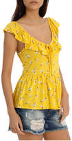 Thumbnail for your product : Miss Shop Tie Front Ruffle Top