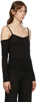Thumbnail for your product : Ann Demeulemeester Black Cold Shoulder Long Sleeve T-Shirt