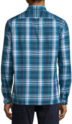 Vince Plaid Long-Sleeve Sport Shirt, Navy