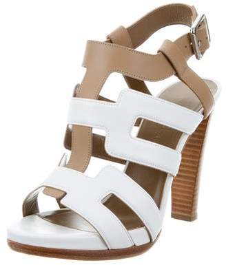 Hermes Leather Cage Sandals