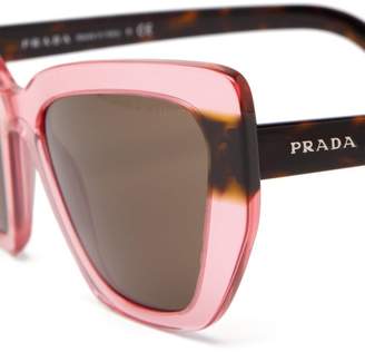 Prada Eyewear - Winged Cat Eye Acetate Sunglasses - Womens - Pink