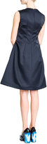 Thumbnail for your product : Jil Sander Sleeveless Vertical Seamed A-Line Dress, Navy