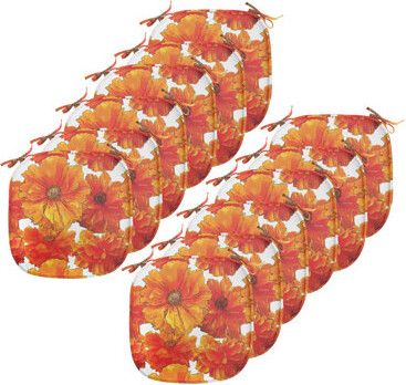 East Urban Home Big Flourishing Bohemian Poppies on the Antique Background Graphic Design Indoor/Outdoor Seat Cushion