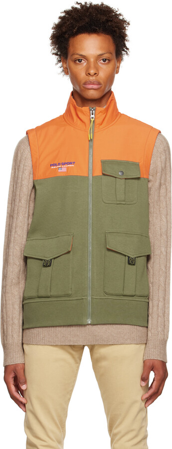 khaki polo jacket men's